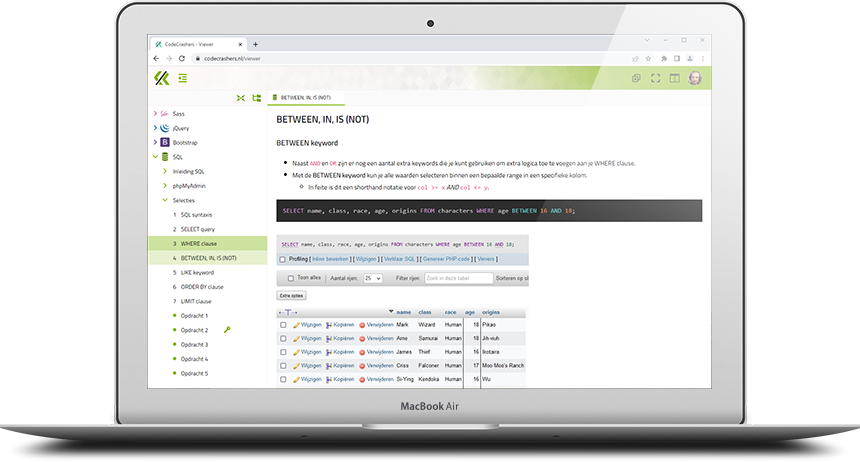 Macbook met leeromgeving